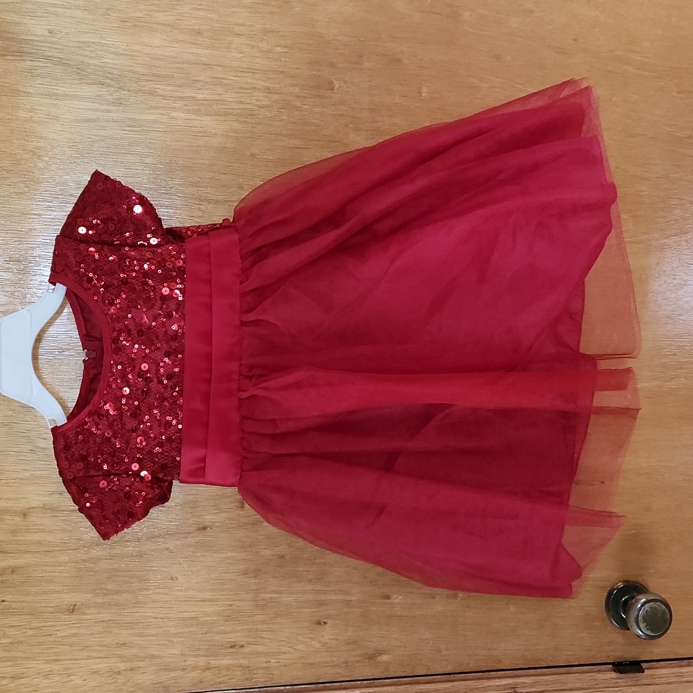 Swea Pea & Lilli Toddler Red Sequin Christmas Tulled 2T Dress